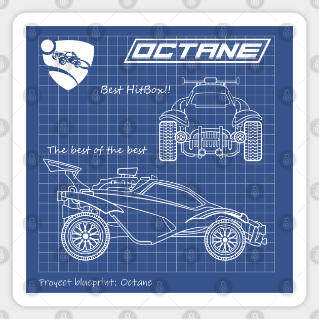 Octane Blueprints [Rocket League] Rocket League Sticker TeePublic